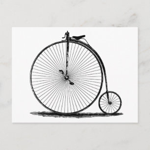 oude fiets 19e eeuwse penny farthing l briefkaart