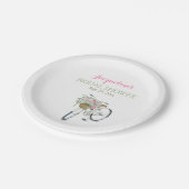 Oude  fiets met fashioned roze rozen papieren bordje (Gekanteld)