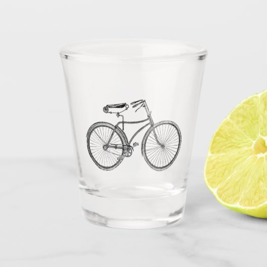 oude fiets shot glas (Voorkant)
