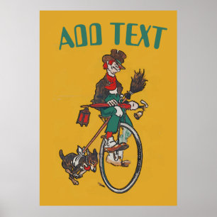 Oude fiets, voeg tekst Poster toe