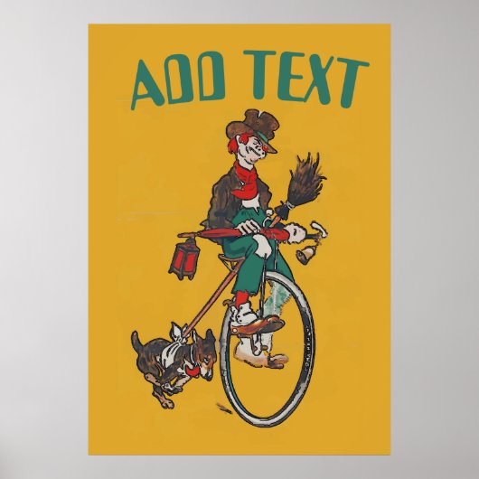 Oude fiets, voeg tekst Poster toe (Voorkant)