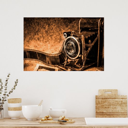 Oude filmcamera poster (Keuken)