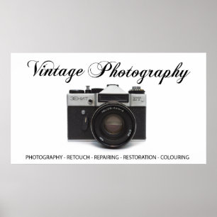 Oude filmcamera poster