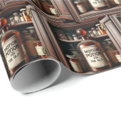 Oude fles in een medicijnkastje cadeaupapier (Rol Hoek)