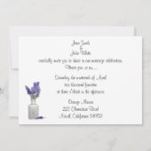 Oude flesje van de uitnodiging van het lavendehuwe (Achterkant)