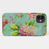 Oude Floral Delight Monogram Case-Mate iPhone Case (Achterkant (horizontaal))