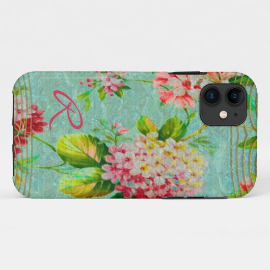 Oude  Floral Delight Monogram Case-Mate iPhone Case (Achterkant (horizontaal))