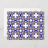 Oude florale tegels briefkaart (Voorkant / Achterkant)