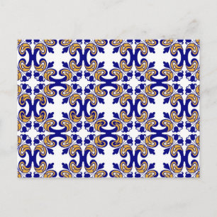 Oude florale tegels briefkaart