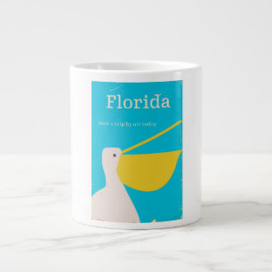 Oude Florida Pelikaan reisposter Extra Grote Beker