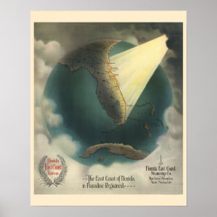 Oude Florida Railway-reisposter Poster