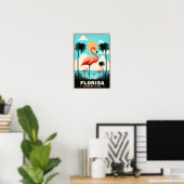 Oude Floridaanse Flamingo Reisposter Poster (Thuiskantoor)