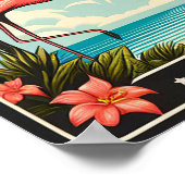 Oude Floridaanse Flamingo Reisposter Poster (Hoek)