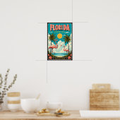 Oude Floridaanse Flamingo Reisposter Poster (Keuken)