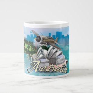 Oude Fly to Australia Reisposter Jumbo Beker