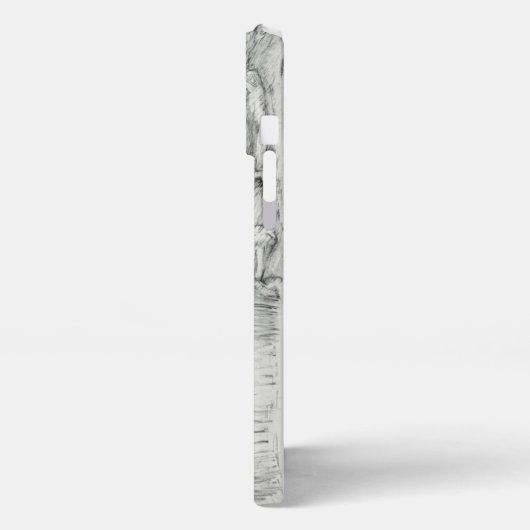 Oude fontein in het park met beeldhouwjongen iPhone hoesje (Linkerkant)