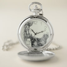 Oude fontein in het park met beeldhouwjongen