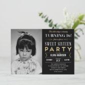 Oude foto Sweet 16 Uitnodigingen (Staand voorkant)