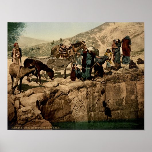 Oude foto van Bedouins in het Heilige Land Poster (Voorkant)