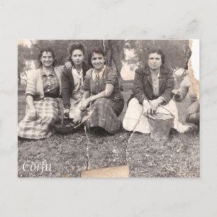 Oude foto van Corfu Briefkaart