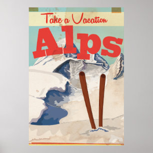 Oude Franse Alpen Reisposter Poster