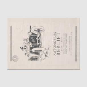 Oude Franse auto-automobiel-advertentie Decoupage Tissuepapier