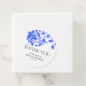 Oude Franse Blauwe Bloem Bruidsdouche Bedankjes Labels (In situ)