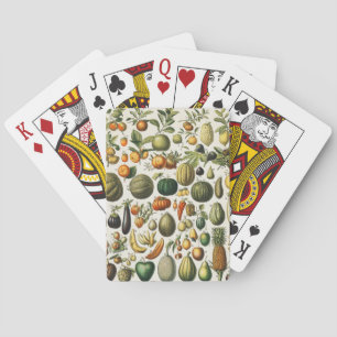 Oude Franse botanische fruitposter kunst Pokerkaarten