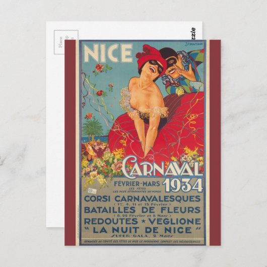 Oude Franse Carnaval Nice 1934 Briefkaart (Voorkant / Achterkant)