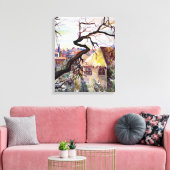 Oude Franse herkomstarchitectuur kunstwerk Canvas Afdruk (Insitu (Woonkamer))