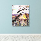 Oude Franse herkomstarchitectuur kunstwerk Canvas Afdruk (Insitu (Houten vloer))