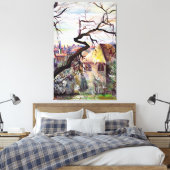 Oude Franse herkomstarchitectuur kunstwerk Canvas Afdruk (Insitu (Slaapkamer))