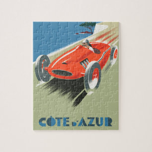 Oude Franse Reisposter Cote Du Azur Legpuzzel