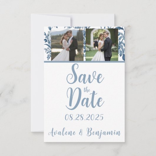 Oude Franse Toile Foto Bruiloft Save The Date (Voorkant)