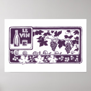 Oude Franse Wijnlabel    Landelijk Wijngaard Poster