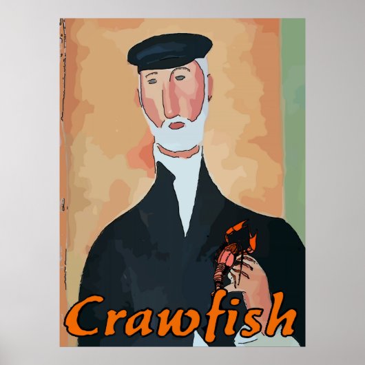 Oude Fransman met Crawfish Poster (Voorkant)