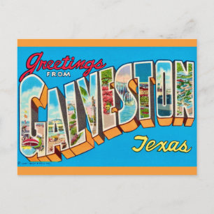 Oude Galveston Texas ansichtkaart Briefkaart