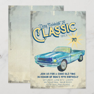 Oude garageposter feestelijke uitnodiging