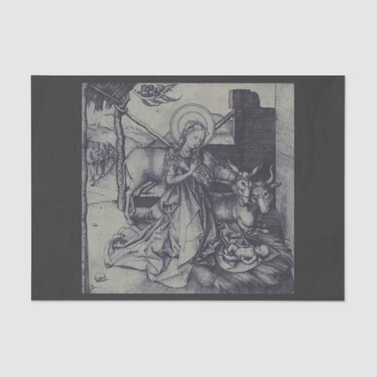 Oude Geboorte scène van Jezus Christus Tissuepapier (Voorkant)