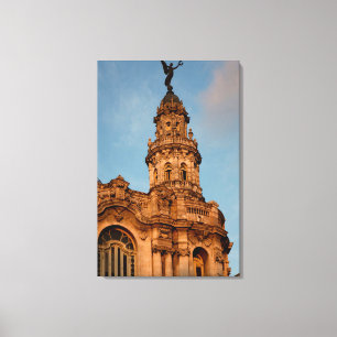 Oude gebouw Spits, Havana, Cuba Canvas Afdruk