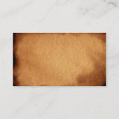 oude gebrande papiervoeding visitekaartje (Achterkant)