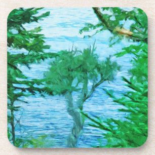Oude gedistilleerde boom in het Abstract Drankjes Onderzetter