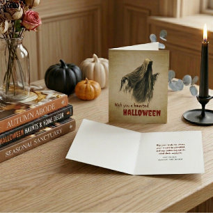 Oude Geest Behekste Halloween Feestdagen Kaart