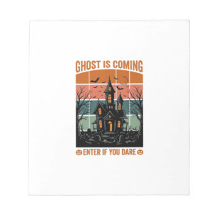 Oude Geest Komt Geest Huis Halloween Decoratie Notitieblok