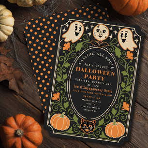 Oude Geest Pompoen Halloween Feest Uitnodiging