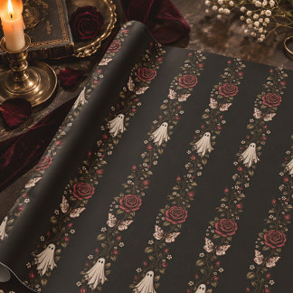Oude Geest Roos Vlinder Gotische Halloween Cadeaupapier