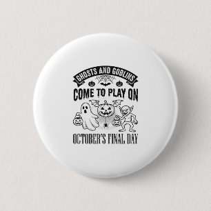 Oude geesten en spoken Halloween shirt ontwerp_ Ronde Button 5,7 Cm