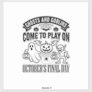 Oude geesten en spoken Halloween shirt ontwerp_ Sticker