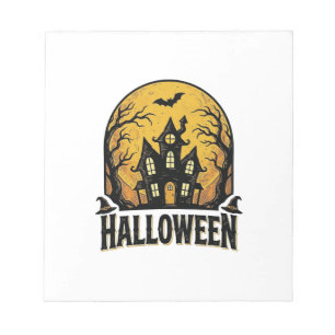 Oude Geestenhuis Halloween T-shirt Ontwerp_1 Notitieblok