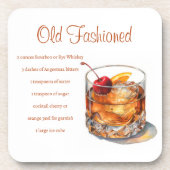 Oude gefaseerde Drink Recipe Bier Onderzetter (Voorkant)